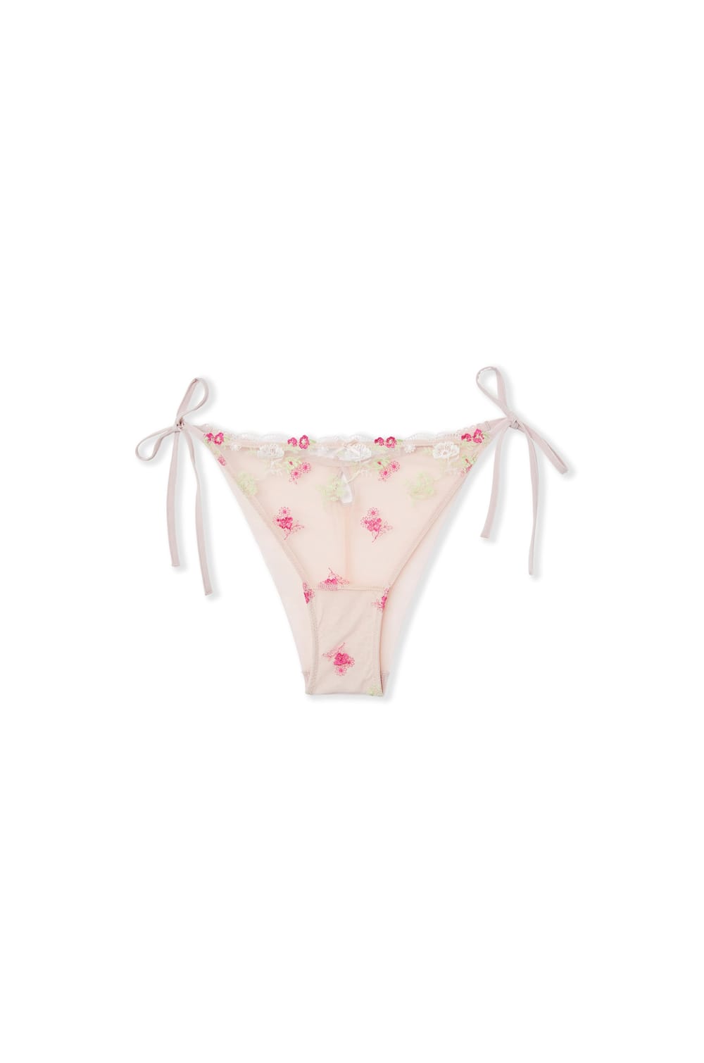 Tie-Side Briefs in Embroidered Tulle;${refinementColor}