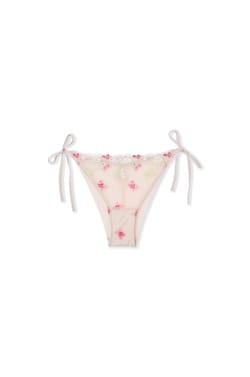 Tie-Side Briefs in Embroidered Tulle;${refinementColor}