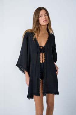 Embroidered Edge Kimono;${refinementColor}