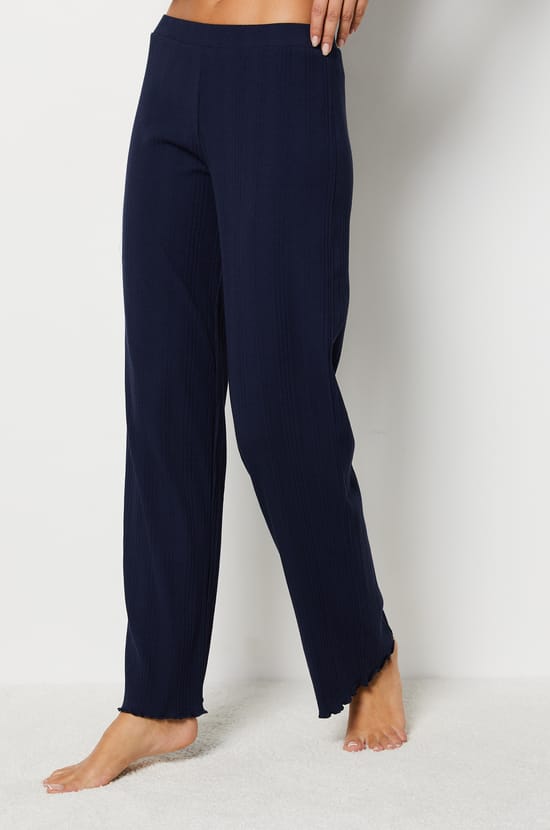 Richelieu Ribbed Knit Pyjama Trousers;${refinementColor}
