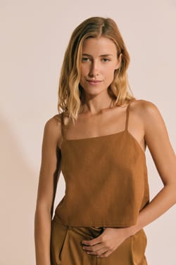 Top sans manches avec lin;${refinementColor}