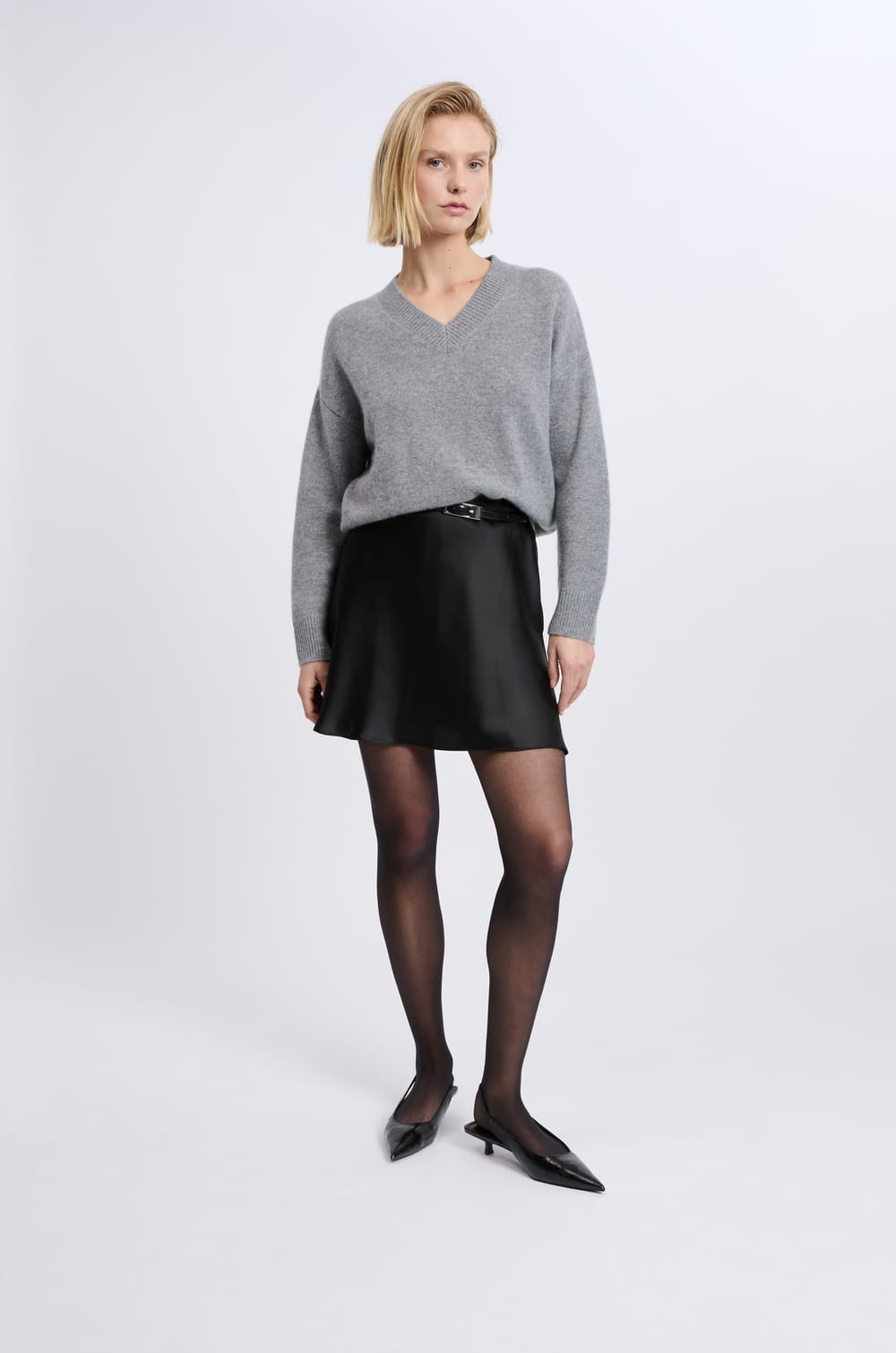 Satin Short Skirt;${refinementColor}