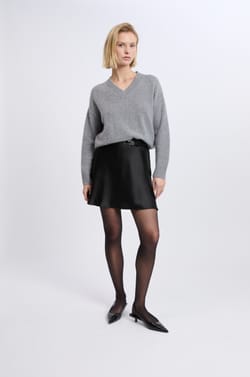 Satin Short Skirt;${refinementColor}