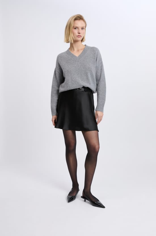 Jupe courte satinée;${refinementColor}