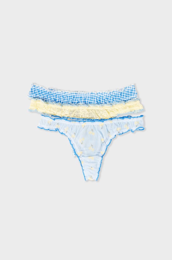 Pack of 3 Cotton Tangas;${refinementColor}