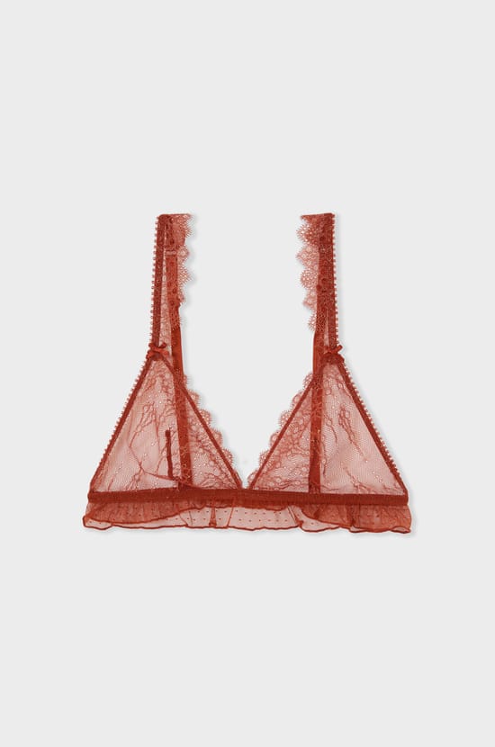 Soutien-gorge triangle en dentelle;${refinementColor}