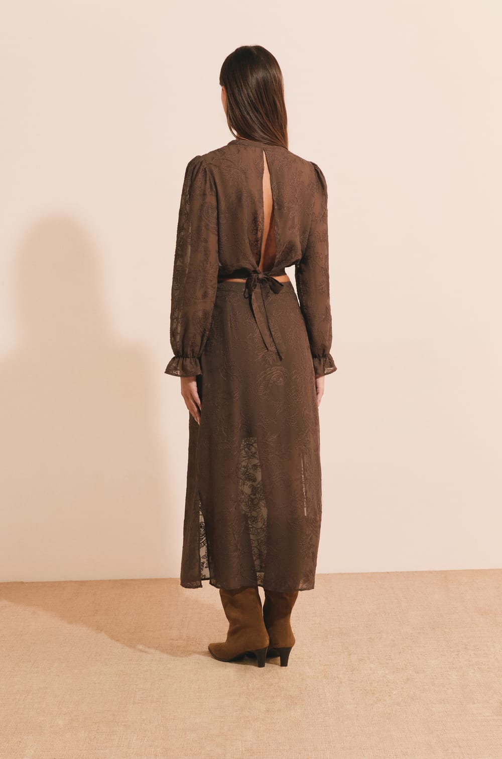 Jupe longue avec d&eacute;tails broderie;${refinementColor}