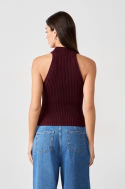 Sleeveless Ribbed Top;${refinementColor}
