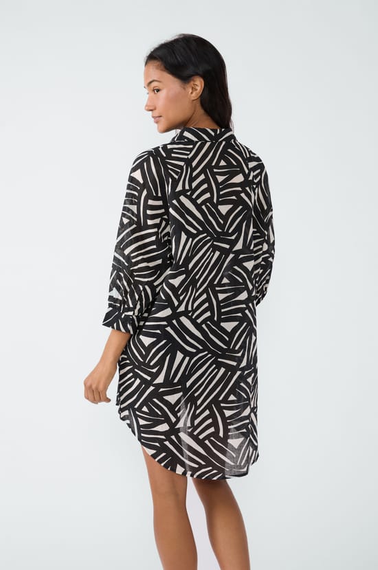 Printed short tunic;${refinementColor}