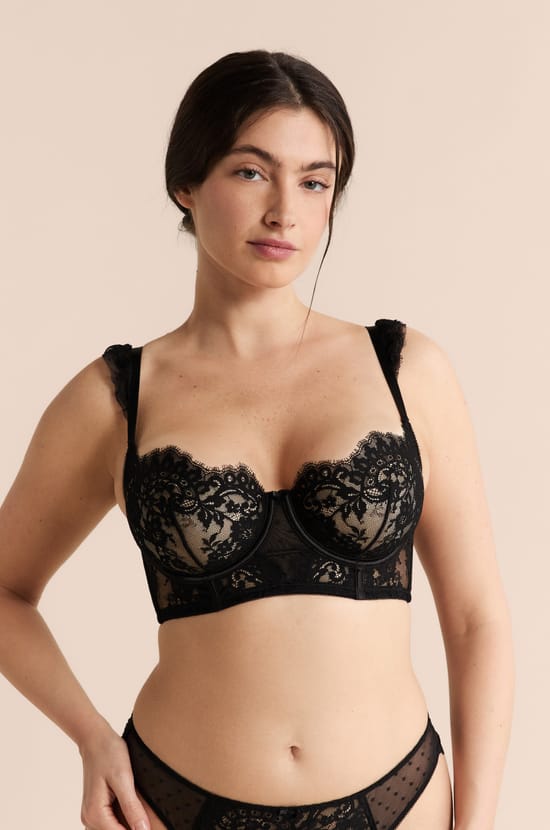 Bra N.9 - Balconette Bustier in Lace;${refinementColor}