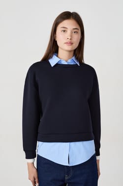 Sweatshirt with Shirt Collar;${refinementColor}