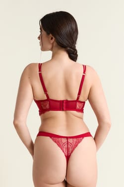 Biustonosz bustier z koronki i wiązaniami;${refinementColor}