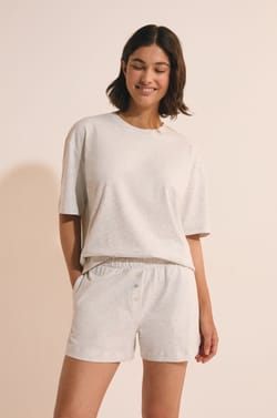 Boyfriend Cotton Pyjama Shorts;${refinementColor}