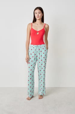 Printed Pajama Pants;${refinementColor}