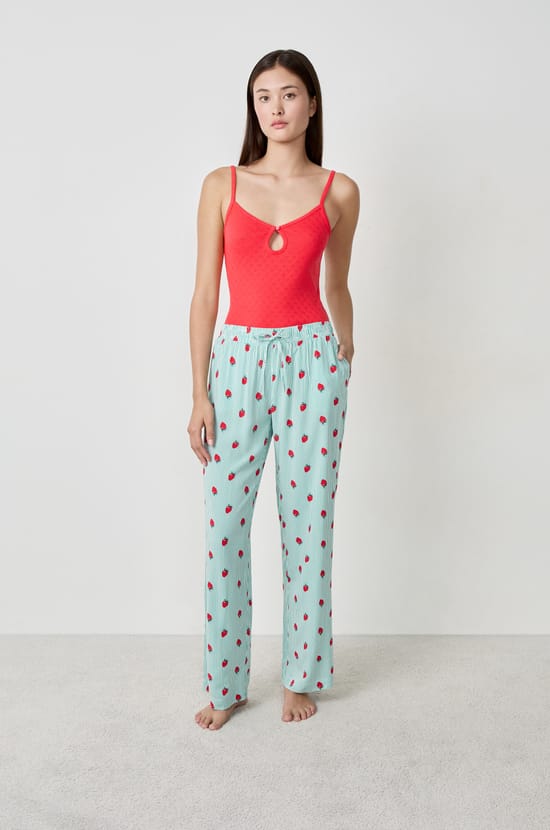 Printed Pajama Pants;${refinementColor}