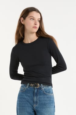 T-shirt &agrave; manches longues en coton;${refinementColor}