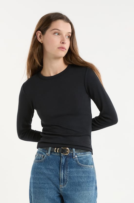 T-shirt &agrave; manches longues en coton;${refinementColor}