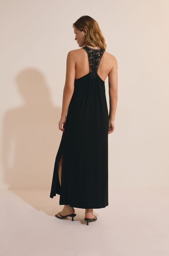 Long Straight Sleeveless Dress;${refinementColor}