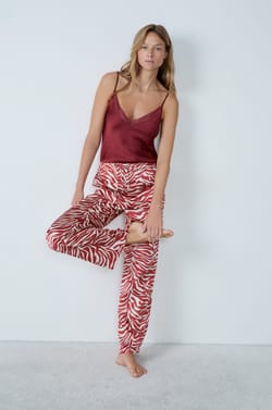 Pantalon de pyjama motif zebr&eacute;;${refinementColor}