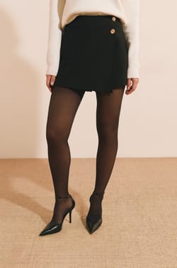 Jupe-short &agrave; boutons dor&eacute;s;${refinementColor}