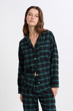 2-Piece Checkered Cotton Pajama Set;${refinementColor}