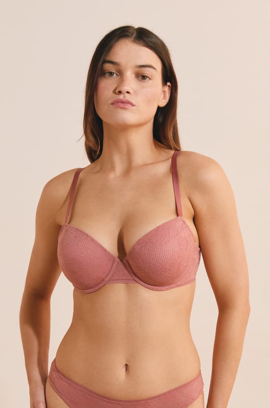 Soutien-gorge coques fines en dentelle;${refinementColor}