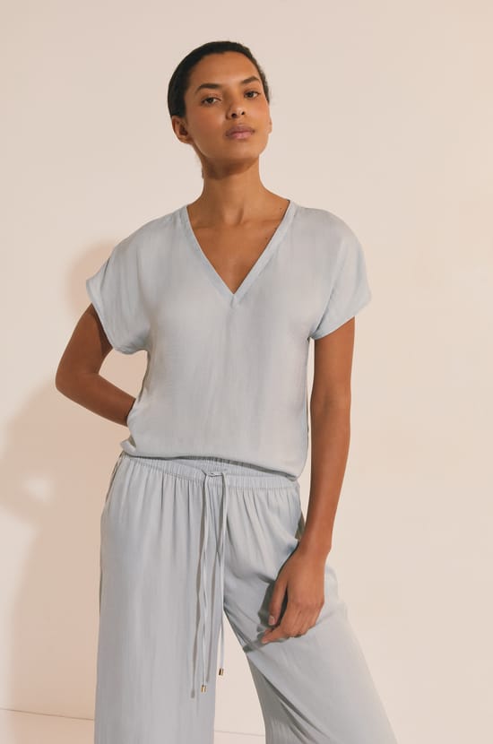 Top de pyjama satin&eacute;;${refinementColor}