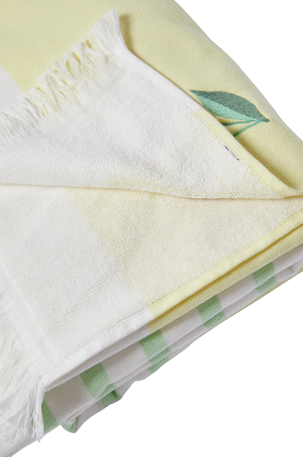 Fouta en coton &agrave; rayures &agrave; motif cerise;${refinementColor}