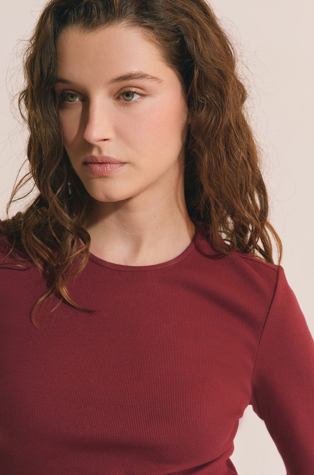 T-shirt manches 3/4 en coton;${refinementColor}