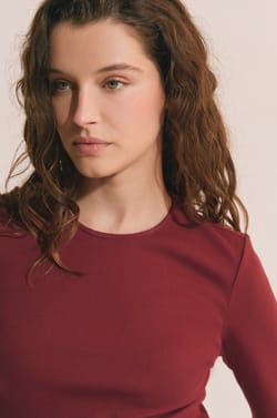 T-shirt manches 3/4 en coton;${refinementColor}