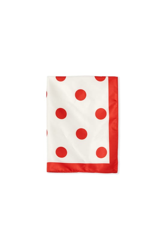 Silk Scarf with Heart Motifs;${refinementColor}