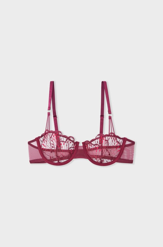 Bra No.9 - Balconette with floral embroidery;${refinementColor}