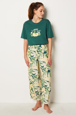 Floral 7/8 Pyjama Trousers;${refinementColor}
