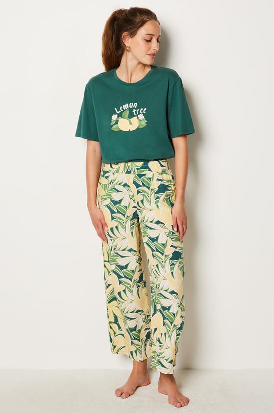 Pantalón estampado floral;${refinementColor}