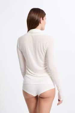 T-shirt thermique col roulé avec laine;${refinementColor}