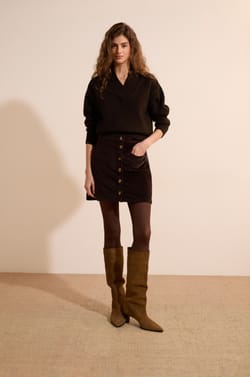 Jupe courte en coton;${refinementColor}
