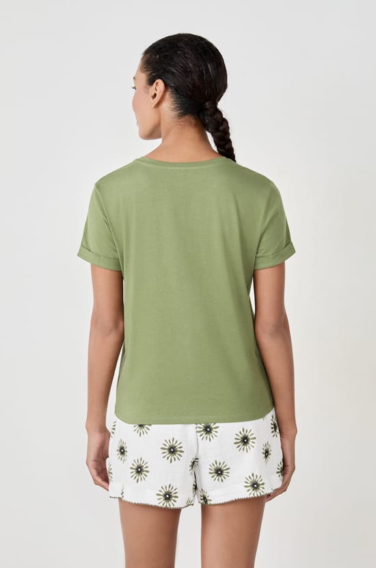T-shirt de pyjama en coton;${refinementColor}
