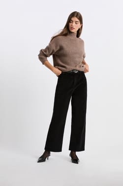 Straight cotton corduroy-effect trousers;${refinementColor}
