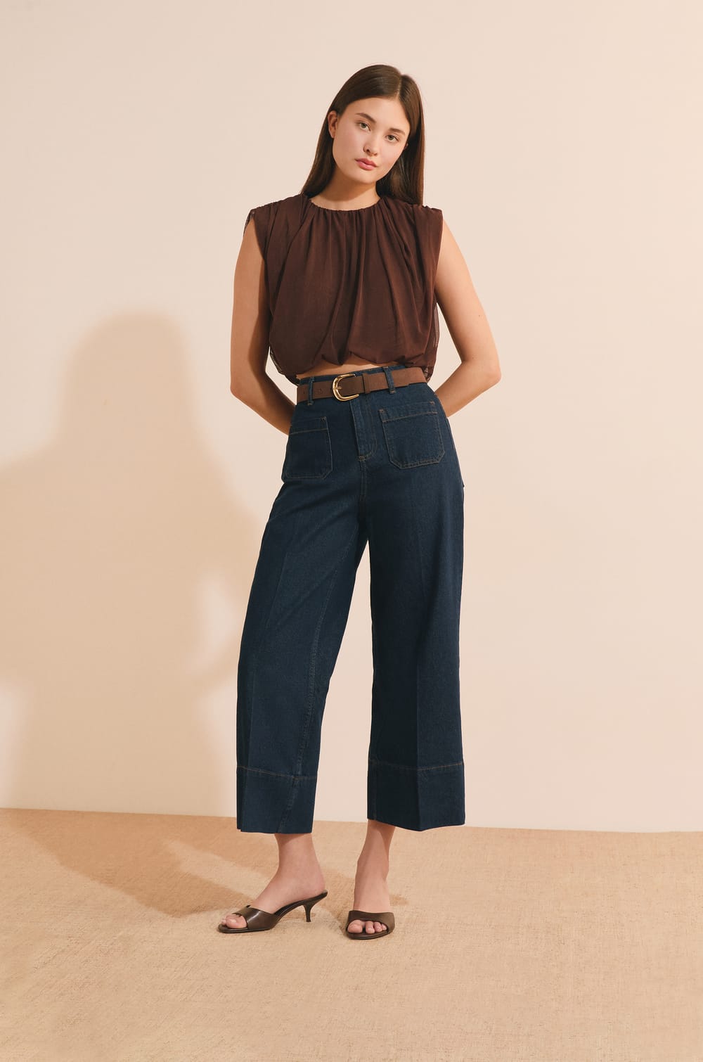Straight Jeans with Front Pockets;${refinementColor}