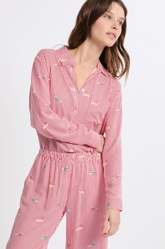 Chemise de pyjama à motifs;${refinementColor}