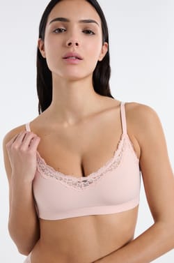 Brassi&egrave;re en microfibre et dentelle;${refinementColor}