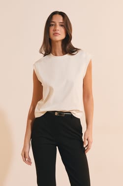 T-shirt sans manches en coton;${refinementColor}