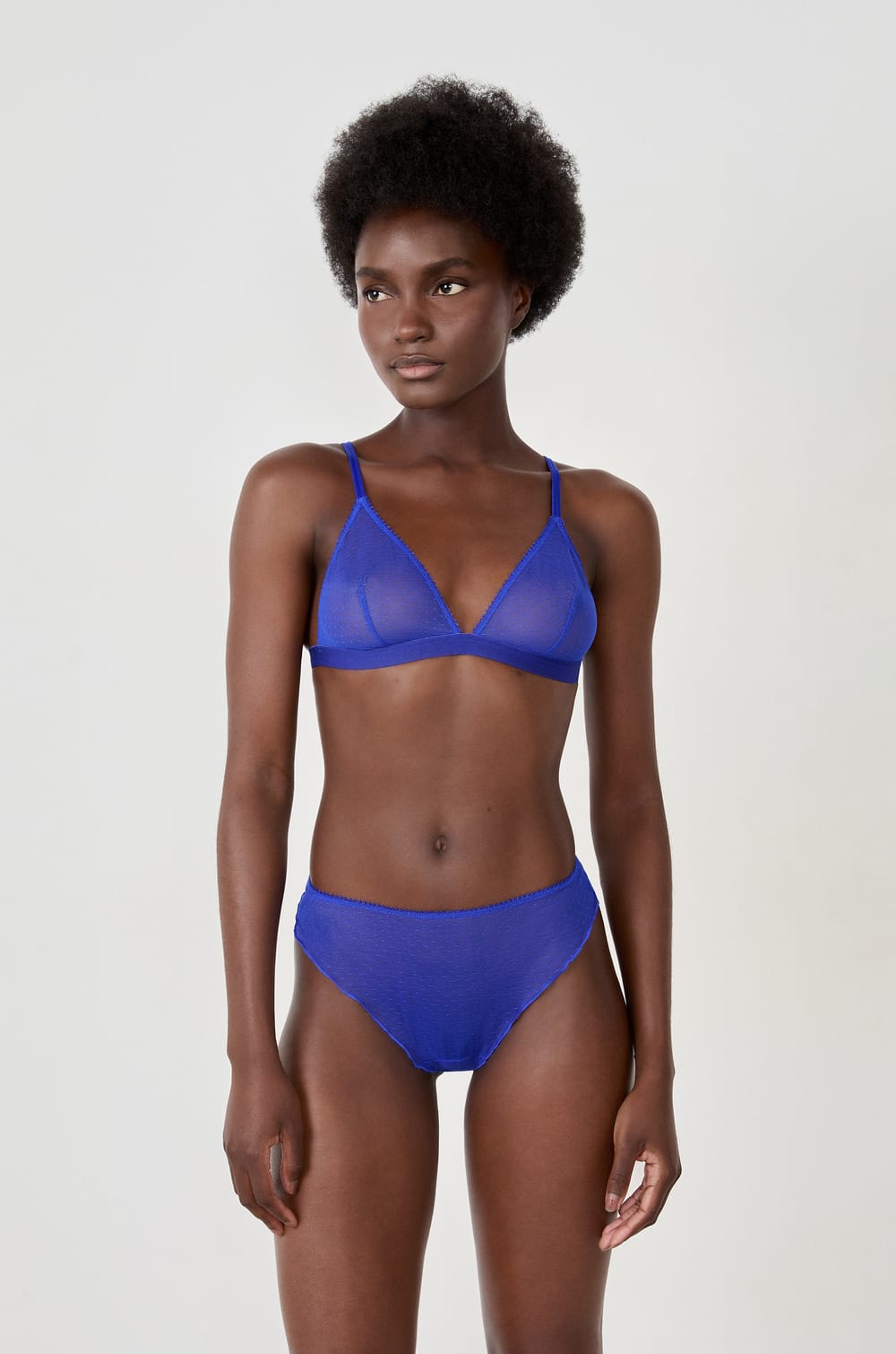 Soutien-gorge triangle sans armatures en tulle;${refinementColor}