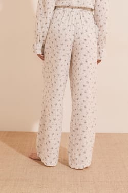 Pantalon de pyjama &agrave; motifs en coton;${refinementColor}