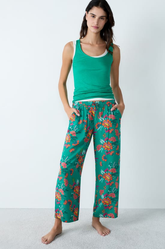 Pantalón de pijama estampado;${refinementColor}