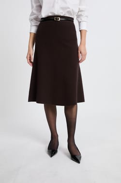 Jupe évasée en maille fine;${refinementColor}