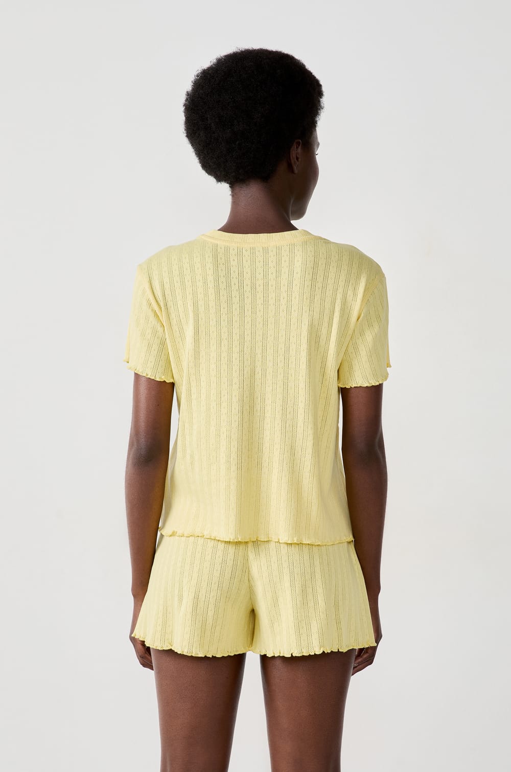 T-shirt en pointelle;${refinementColor}