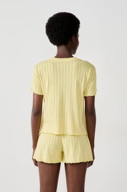 T-shirt en pointelle;${refinementColor}