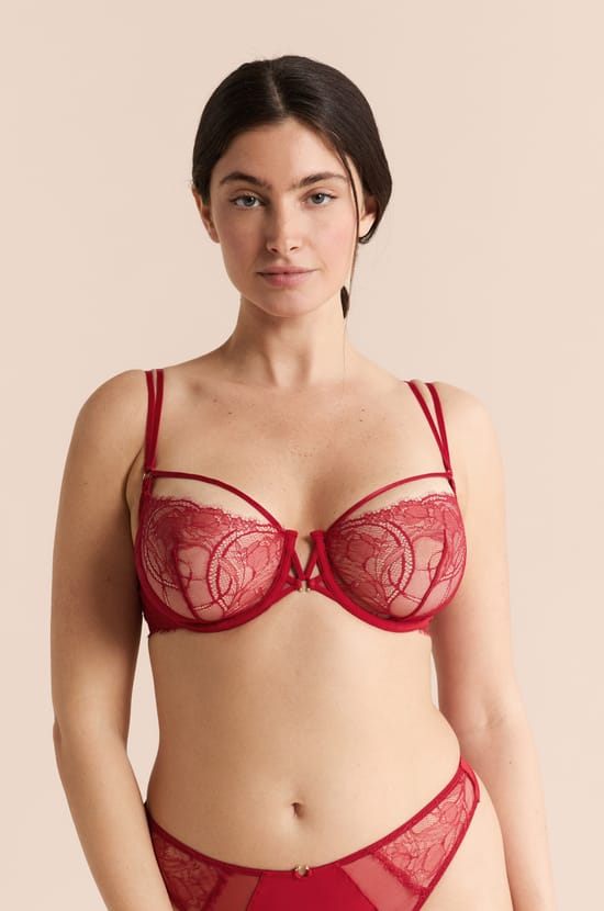 Bra N.9 - Balconette in Lace with Ties;${refinementColor}