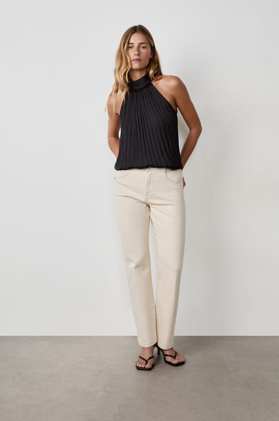 Fluid High Neck Top;${refinementColor}